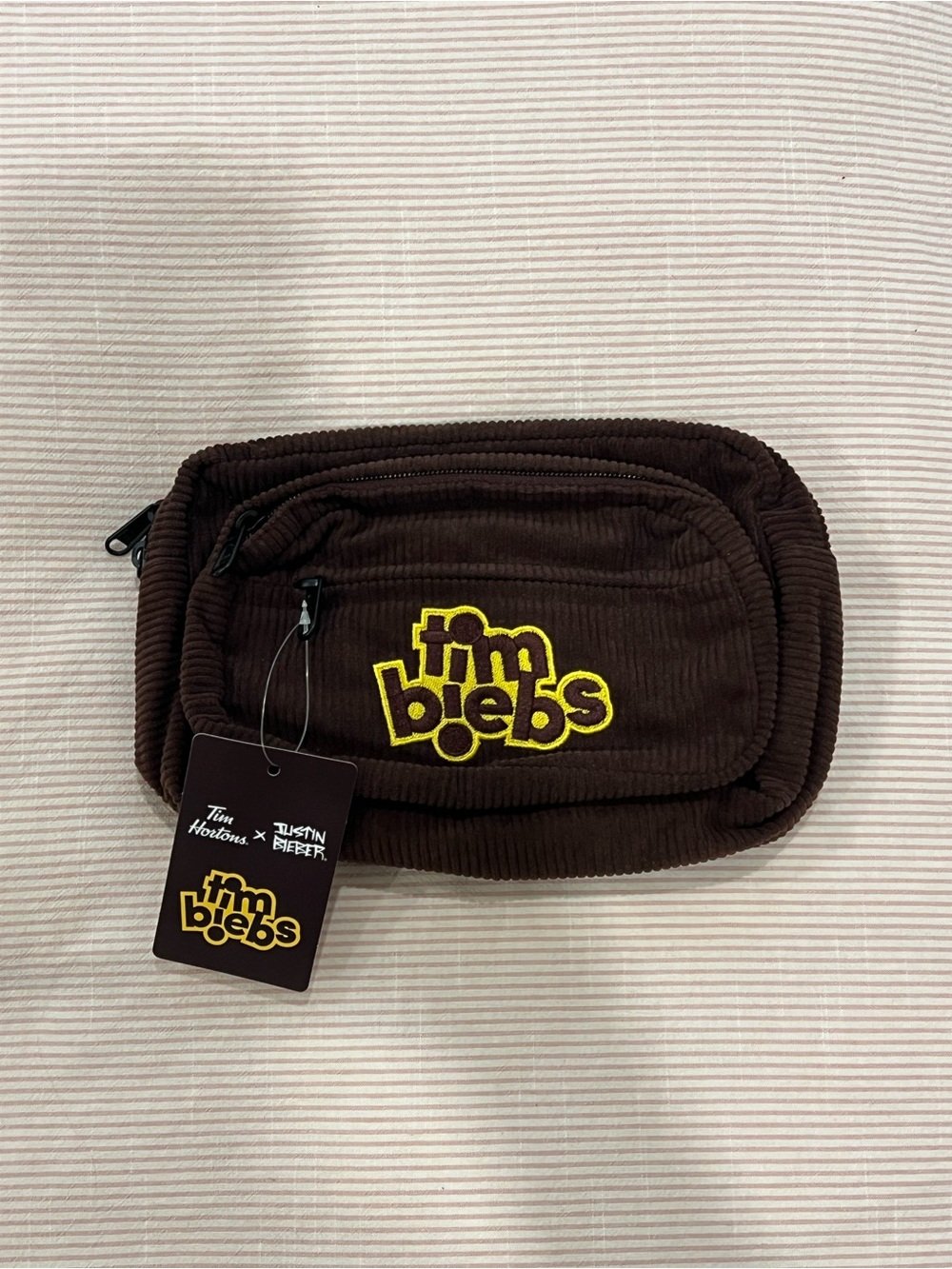 'Tim Biebs' Brown Corduroy Waist Bag NWT